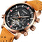 Relógio Masculino Automático Tourbillon KINYUED com Pulseira de Couro e Mostrador Grande