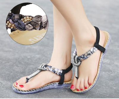 Sandalias Bohemias Planas con Strass para Mujer - Comodidad y Estilo para el Verano - Image 5