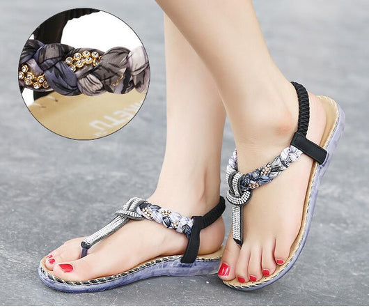 Sandalias Bohemias Planas con Strass para Mujer - Comodidad y Estilo para el Verano - Image 5