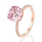 Anel quadrado gordo de diamante de alto carbono simulação de anel de diamante de casamento rosado 5
