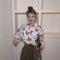 Blusa Manga Corta con Estampado de Mariposas
