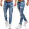 Jeans Casuales para Hombre con Diseño Escarche y Cierre Deportivo