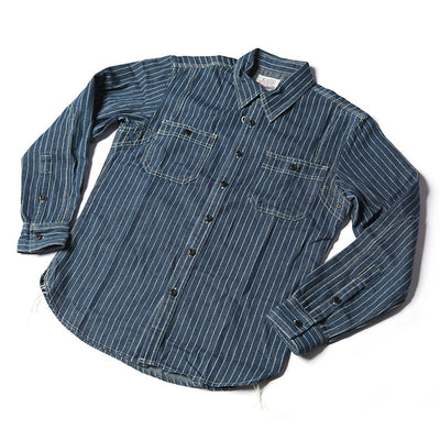 Camisa Vintage de Manga Larga a Rayas con Detalles de Trabajo para Hombre - Image 4