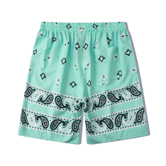 Conjunto Casual Hombre Camisa y Shorts Estampado Flor de Marañón Verde - Image 6