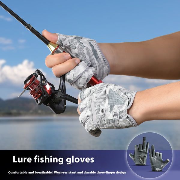 Guantes de Pesca Profesionales con Protección Solar y Tres Dedos Expuestos