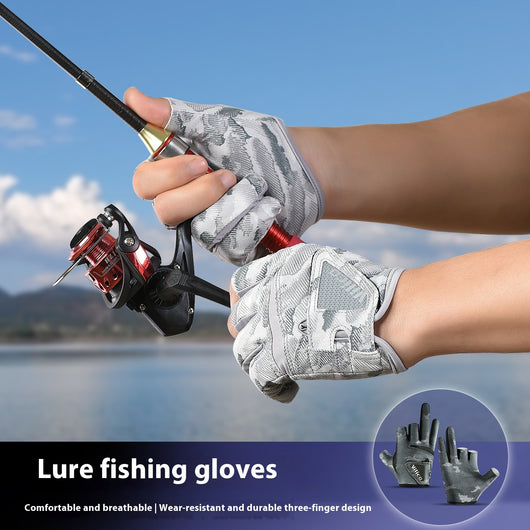 Guantes de Pesca Profesionales con Protección Solar y Tres Dedos Expuestos