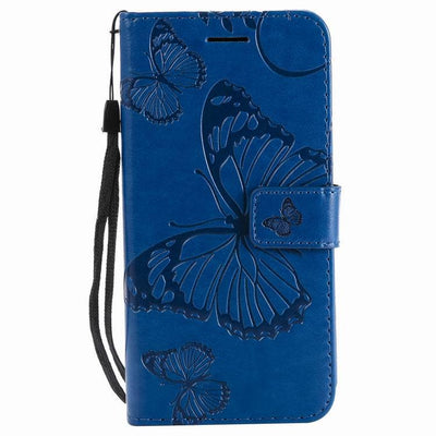 Funda de Cuero para Teléfono con Mariposa 3D, Soporte de Tarjetas y Cordón - Image 5