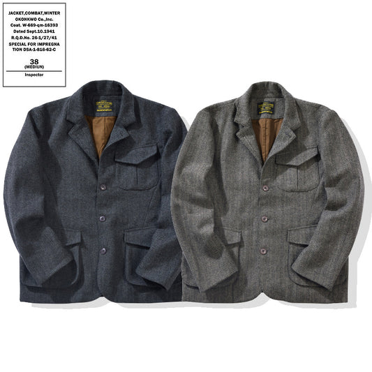 Chaqueta de Lana Gruesa Espiga Retro para Hombre