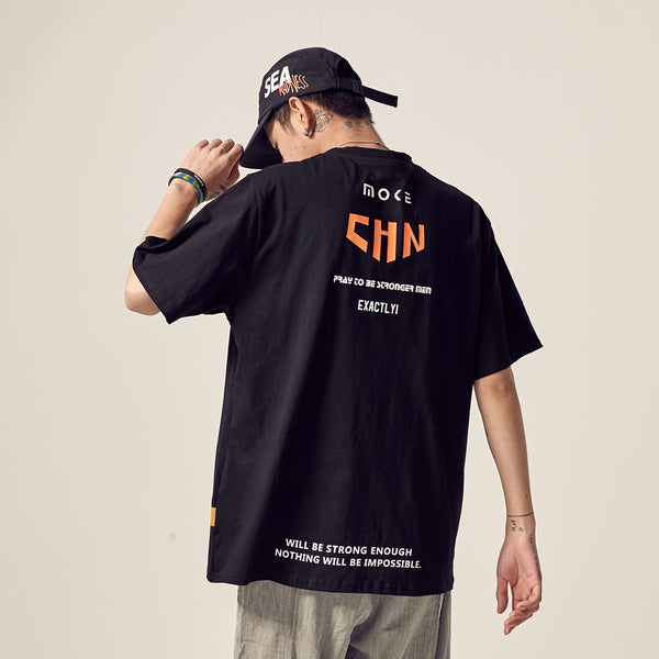 Remera Hip Hop Japonés con Estampado Urbano