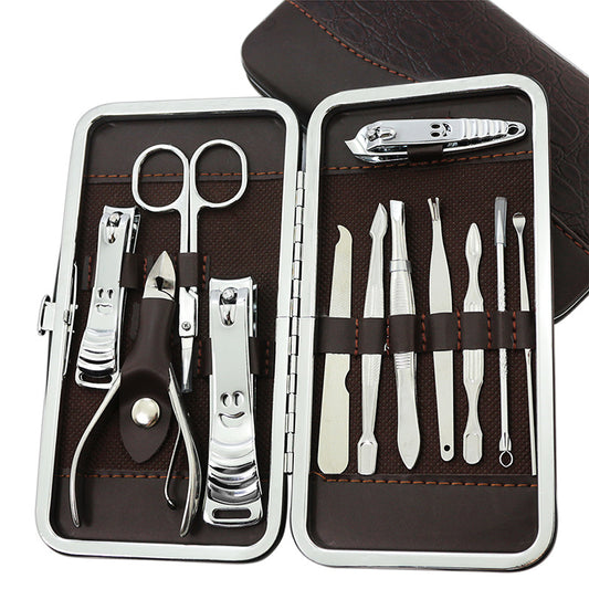 Kit Completo de Manicura Profesional 12 Piezas - Cortaúñas y Tijeras de Precisión