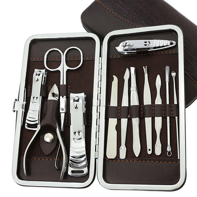 Kit Completo de Manicura Profesional 12 Piezas - Cortaúñas y Tijeras de Precisión
