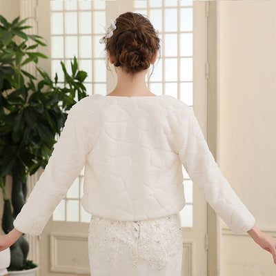 Chaqueta de Novia con Patrón de Fútbol y Mangas Largas Blanca - Image 10