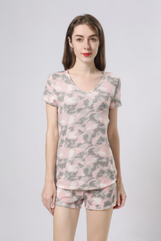 Pijama Corto para Mujer - Conjunto de Manga Corta y Short Cómodo