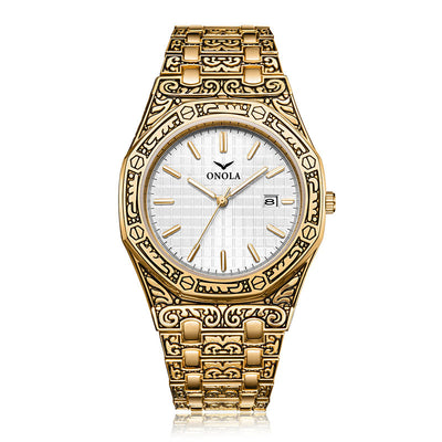 Reloj de Cuarzo para Hombre con Correa de Acero Inoxidable y Resistencia al Agua - Image 9