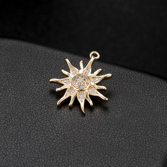 Dije Girasol con Circonia Micro Incrustada