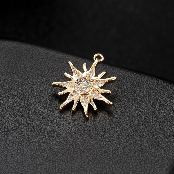 Dije Girasol con Circonia Micro Incrustada