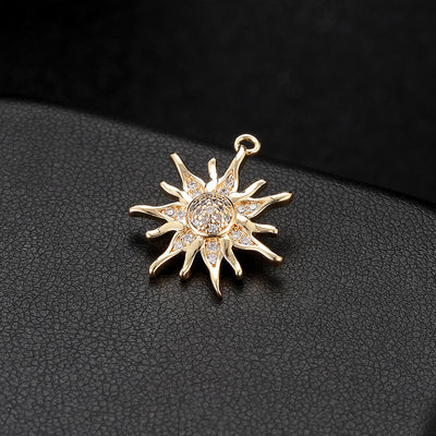 Dije Girasol con Circonia Micro Incrustada