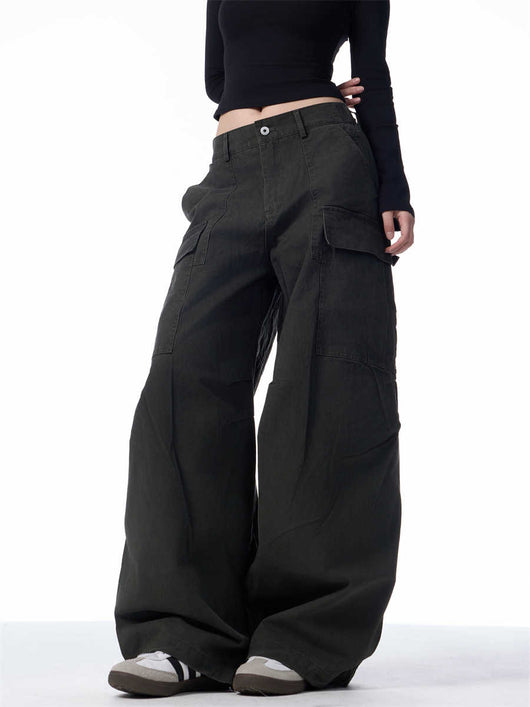Pantalones Cargo Holgados para Mujer con Bolsillos Múltiples - Image 4