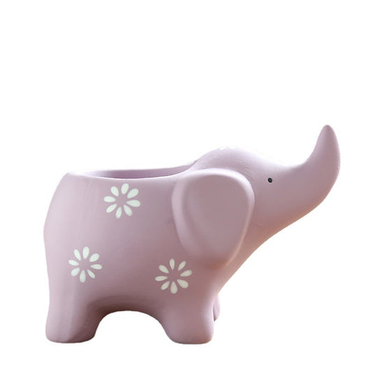 Maceta Decorativa de Cerámica con Diseño de Elefante para Suculentas - Image 3