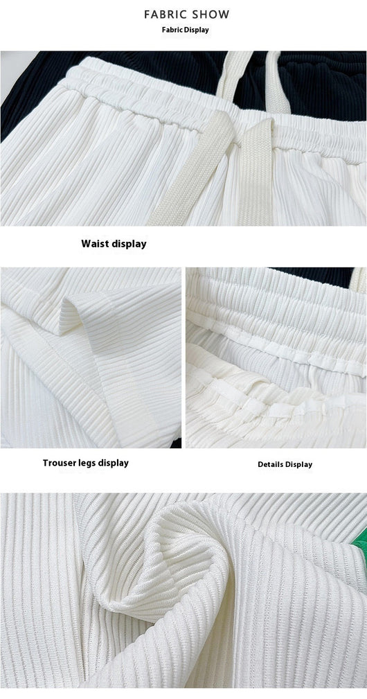 Traje Casual de Seda Helada para Hombre - Pantalón Corto y Playera de Manga Corta - Image 8