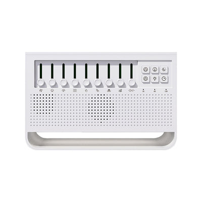 White noise simulation flame aromatherapy machine with multiple sound sliders, control buttons, and a perforated speaker grille. - Image 9