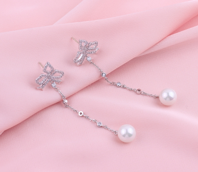 Aretes de Moño con Perla - Hipoalergénicos y Elegantes - Image 4