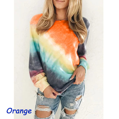 Playera Tie Dye Arcoíris de Manga Larga para Mujer - Image 2