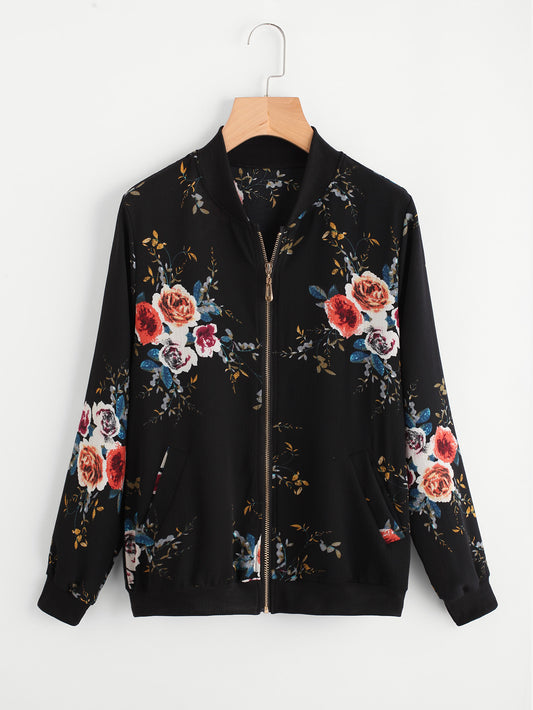 Cardigan Estampado con Cierre