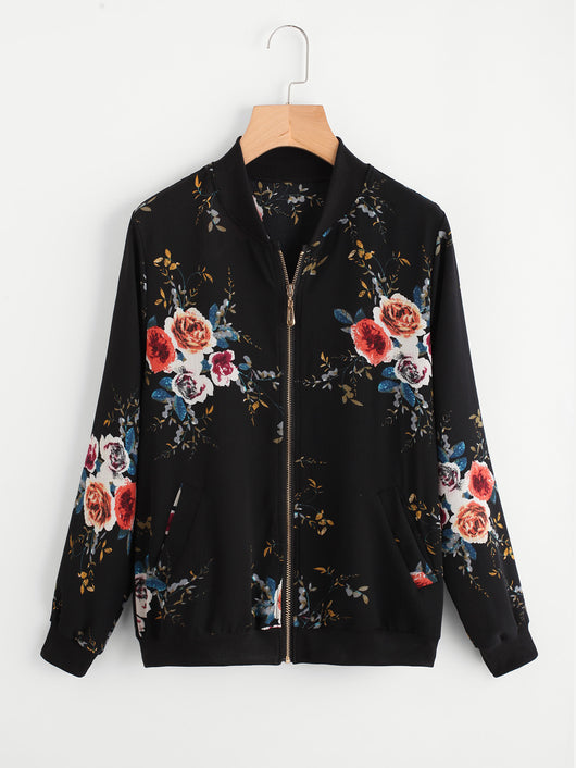 Cardigan Estampado con Cierre