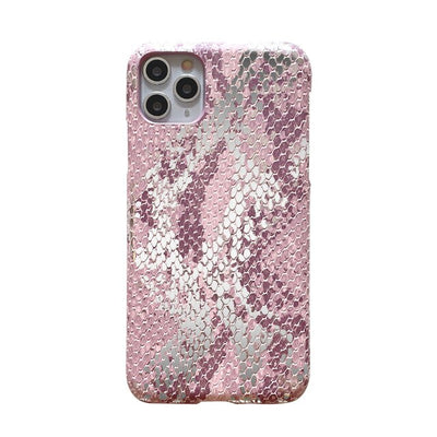 Funda para Celular Rosa Dorado con Patrón de Piel de Serpiente - Image 3