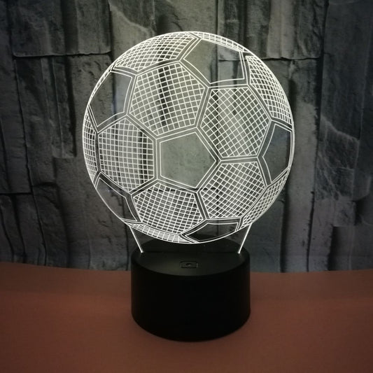 Lámpara 3D de Fútbol con Luz Nocturna Multicolor