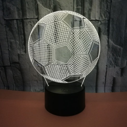 Lámpara 3D de Fútbol con Luz Nocturna Multicolor