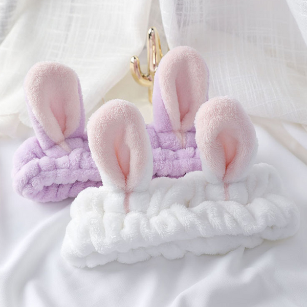 Diadema Coreana de Orejas de Conejo Kawaii - Accesorio Adorable para el Cabello