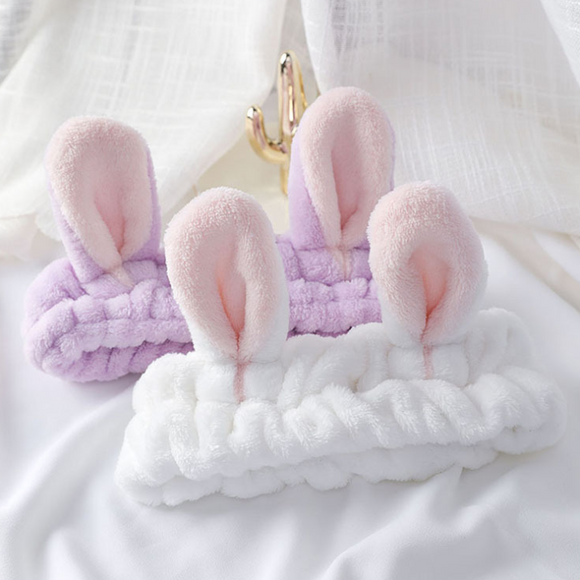 Diadema Coreana de Orejas de Conejo Kawaii - Accesorio Adorable para el Cabello