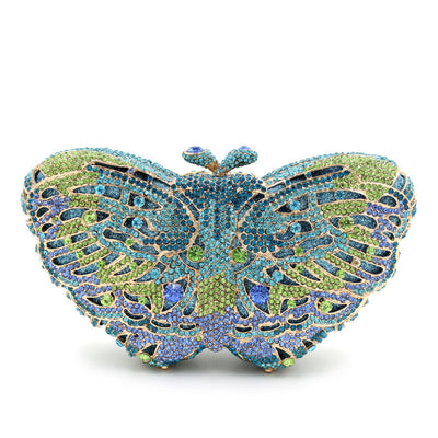 Cartera de Mano Artesanal con Mariposa de Diamantes - Image 20
