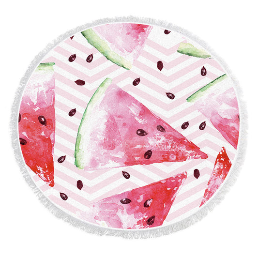 Toalla de Playa Redonda con Diseño de Frutas