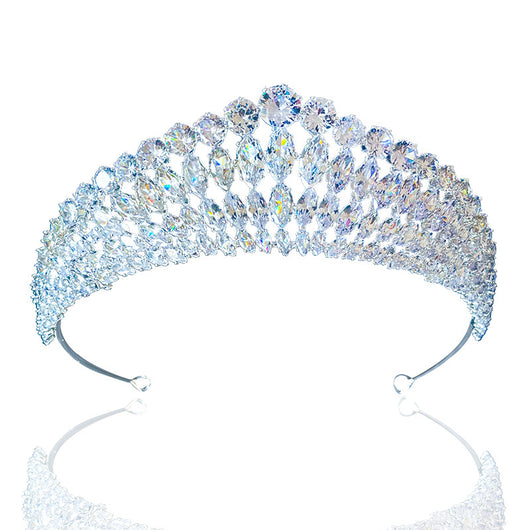 Corona Tiara de Zirconia con Destello de Diamante - Diadema Reina - Image 7