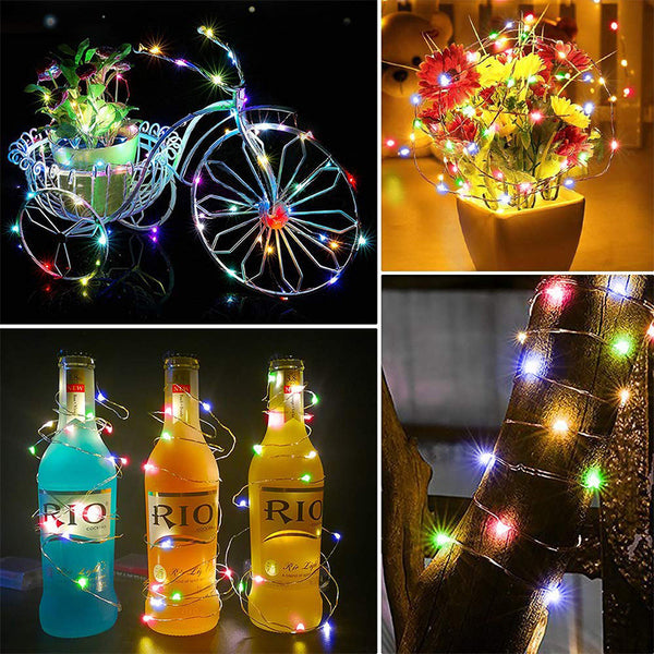 Guirnalda de Luces LED Cobre 1-10M Batería - Iluminación Navideña y Decorativa
