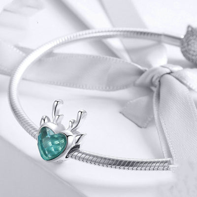 Dije Corazón de Circón Azul con Incrustación de Alce - Image 4