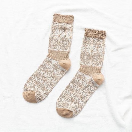 Calcetines Étnicos Retro con Estampado Floral para Mujer - Image 13