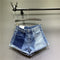 Shorts Vaqueros Cortos con Costuras Decorativas Diseño A-Line Talle Medio