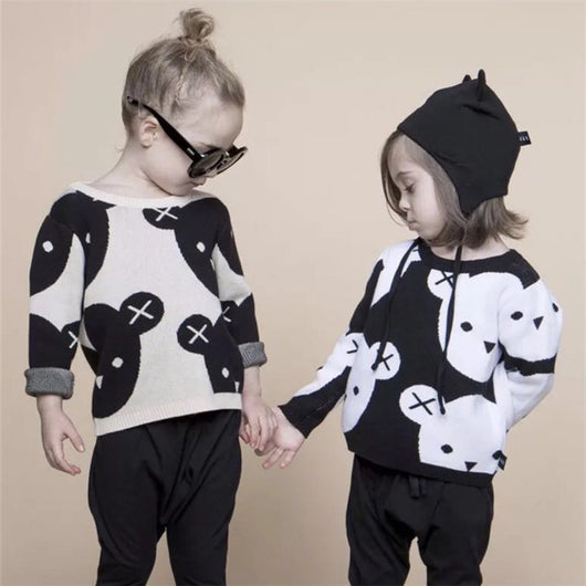 Suéter Tejido Oso Blanco y Negro para Bebés Niños y Niñas - Image 12