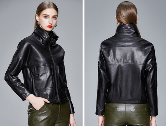 Chaqueta de Cuero Estilo Coreano para Mujer - Abrigo PU Elegante - Image 9