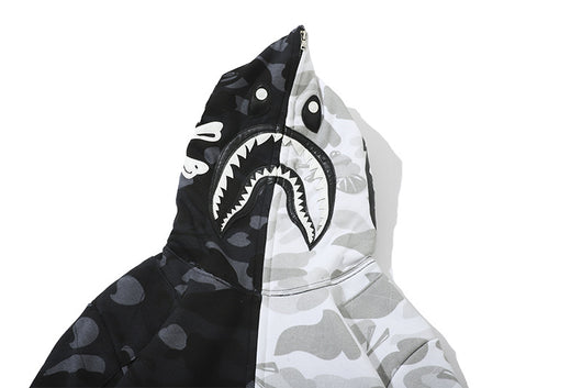 Sudadera de Polar con Estampado Calavera Camuflaje Blanco y Negro - Image 10