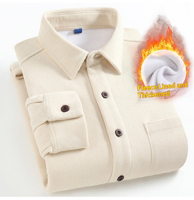 Camisa de Pana Retro de Manga Larga para Hombre - Image 10