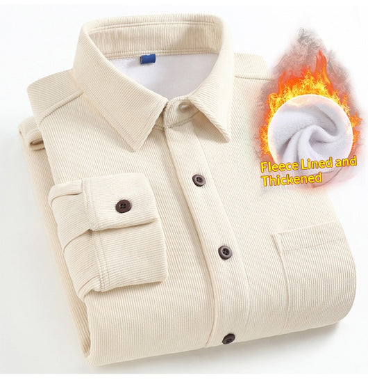 Camisa de Pana Retro de Manga Larga para Hombre - Image 10