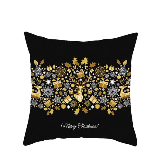 Funda de Almohada Navideña con Diseño de Ciervo y Patrón Geométrico - Image 9