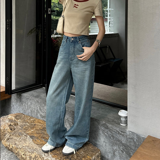 Pantalón Denim Cintura Alta Ancho y Suelto - Image 9