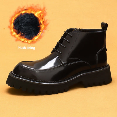 Botas Martin de Cuero Charol Plataforma con Cierre - Estilo Británico Elegante - Image 8