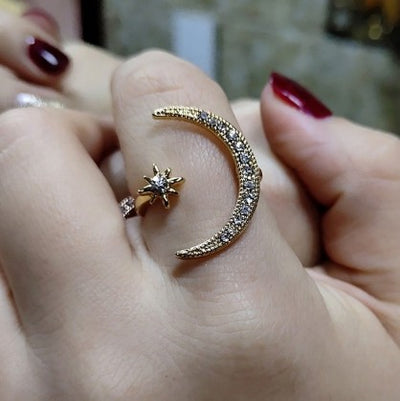 Anillos de Moda Europeos y Americanos con Estrellas y Luna de Circonia - Image 4